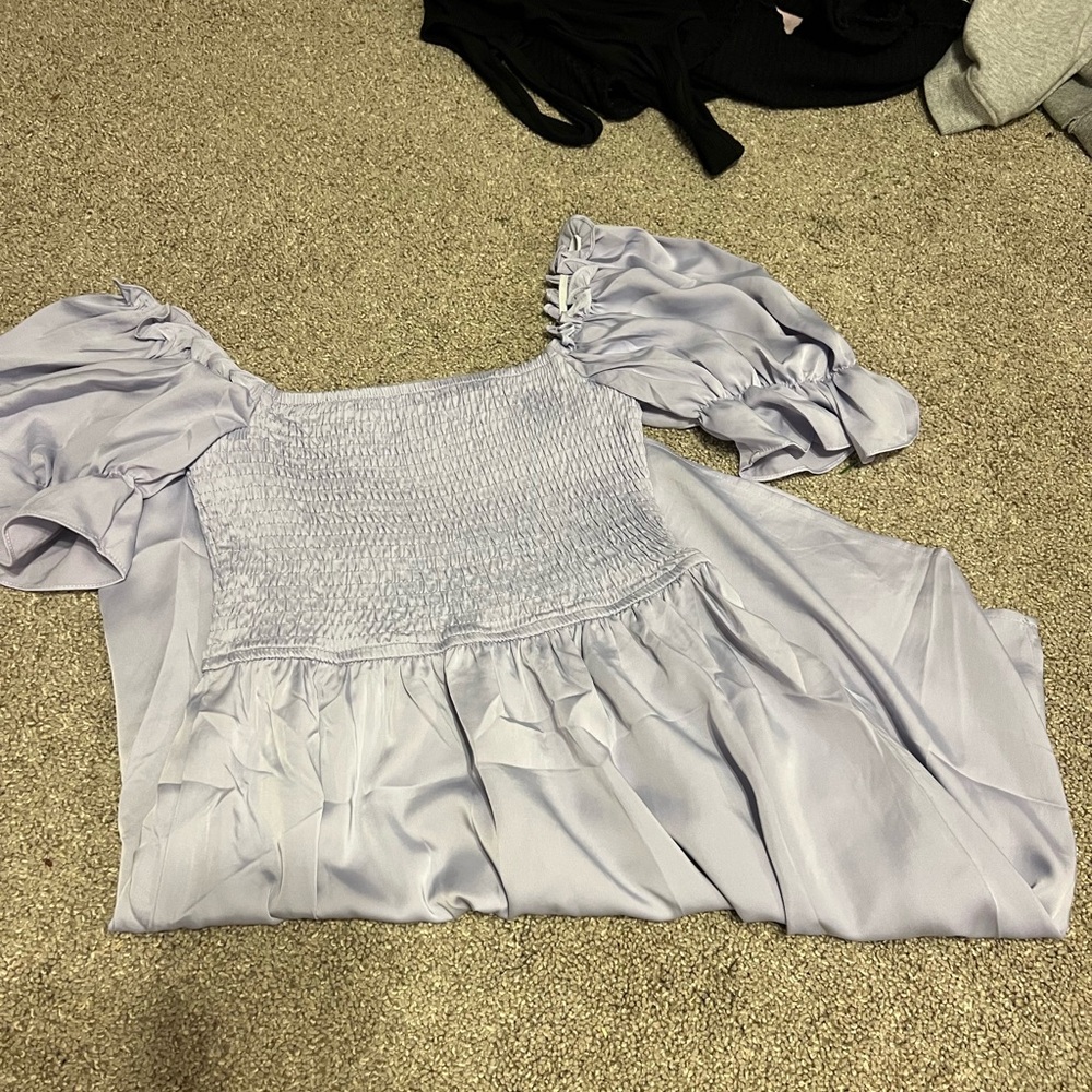 Lavender Puff Sleeve Women's Dress